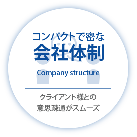 コンパクトで密な会社体制